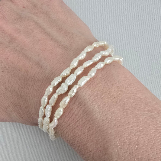 Vintage Freshwater Pearl Layered Bracelet w/ 14K Gold Filled Clasp