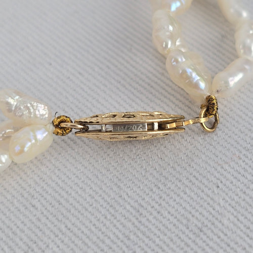 Vintage Freshwater Pearl Layered Bracelet w/ 14K Gold Filled Clasp