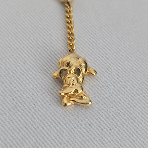 Vintage Gold Tone Cat Pin Figural Brooch with Mouse