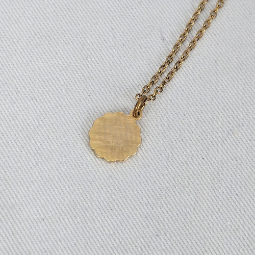 Vintage Libra Zodiac Necklace Gold Tone Astrology Pendant