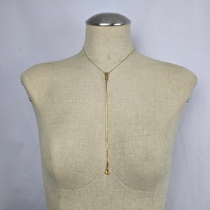 Vintage Zipper Adjustable Gold Tone Bolo Necklace