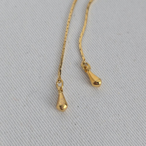 Vintage Zipper Adjustable Gold Tone Bolo Necklace