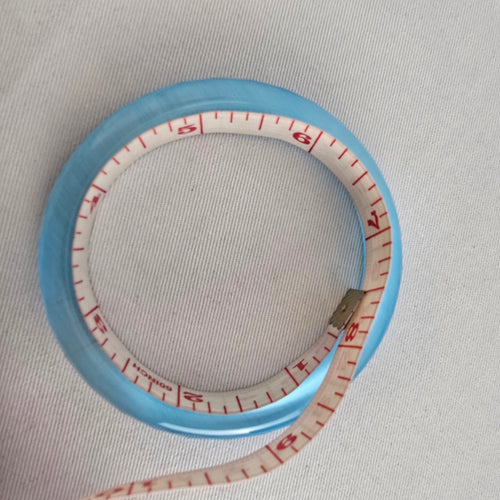 Vintage Faceted Aqua Glass Bangle Bracelet
