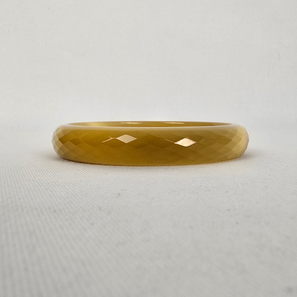 Vintage Faceted Caramel Crystal Glass Bangle Bracelet
