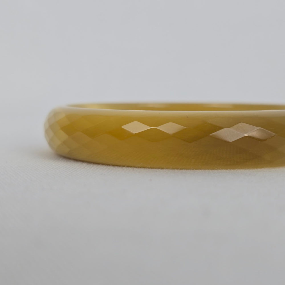 Vintage Faceted Caramel Crystal Glass Bangle Bracelet