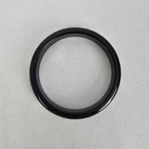 Vintage Faceted Black Crystal Glass Bangle Bracelet