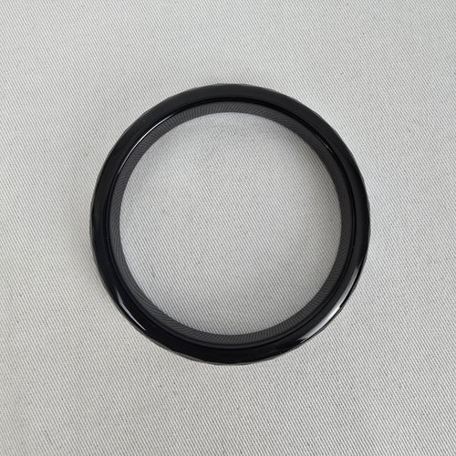 Vintage Faceted Black Crystal Glass Bangle Bracelet