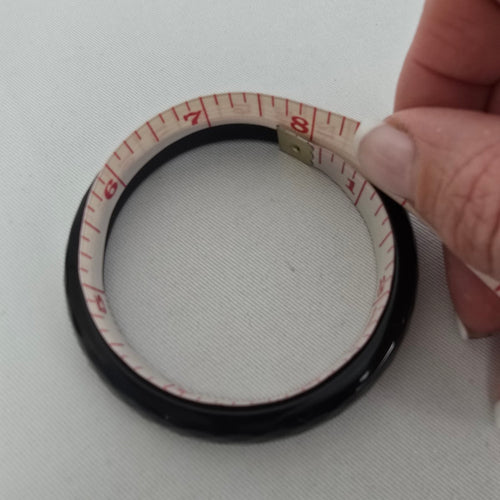 Vintage Faceted Black Crystal Glass Bangle Bracelet