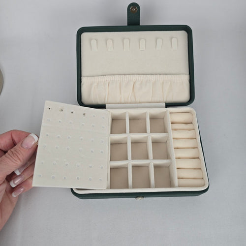 Faux Croc Jewelry Storage Box with Mirror