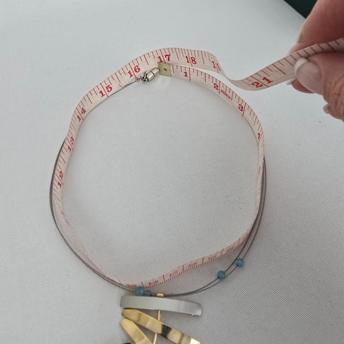 Y2K POLY Abstract Turquoise Pendant Wire Necklace