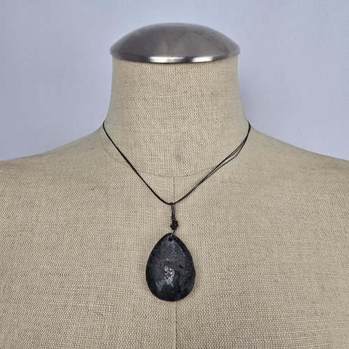 925 Sterling Silver Stone Pendant Necklace – Minimalist Artisan Style.