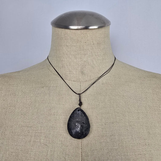 925 Sterling Silver Stone Pendant Necklace – Minimalist Artisan Style.
