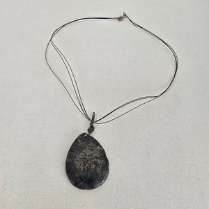 925 Sterling Silver Stone Pendant Necklace – Minimalist Artisan Style.