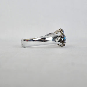 Vintage Aurora Borealis Rhinestone Hinged Cuff Bracelet – Silver Tone Glam