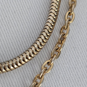 Vintage Gold Tone Sweater Guard Double Chain Cardigan Clip