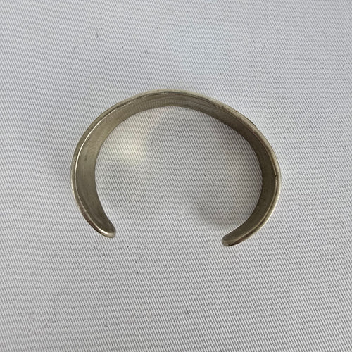 Vintage Mother of Pearl Flower Inlay Cuff Bracelet Silver Tone