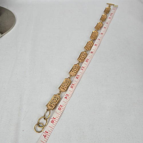 Vintage Gold Tone Filigree Link Collar Necklace