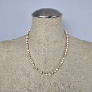 Vintage Faux Pearl Strand Necklace Mid Century Beaded