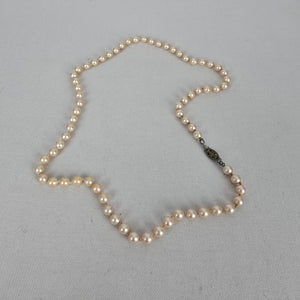 Vintage Faux Pearl Strand Necklace Mid Century Beaded