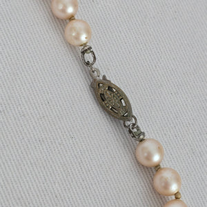 Vintage Faux Pearl Strand Necklace Mid Century Beaded