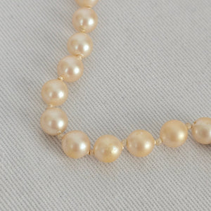 Vintage Faux Pearl Strand Necklace Mid Century Beaded