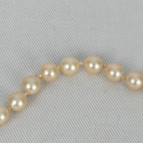 Vintage Faux Pearl Strand Necklace Mid Century Beaded