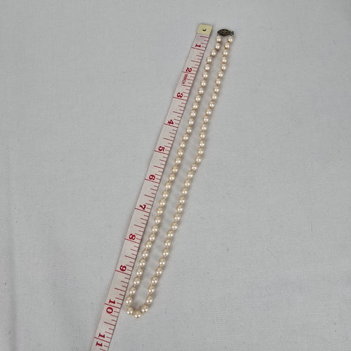 Vintage Faux Pearl Strand Necklace Mid Century Beaded