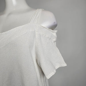Vintage Dunes White Cotton Cold Shoulder Maxi Dress XL