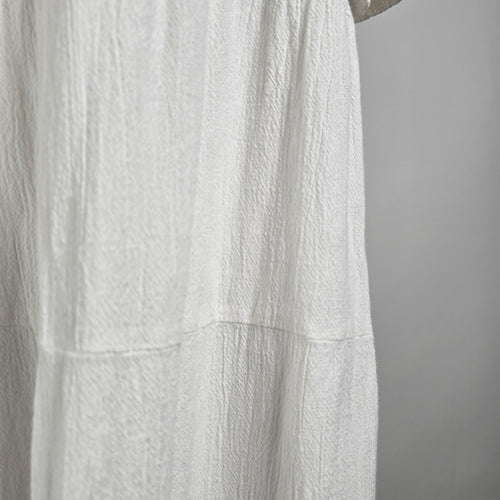 Vintage Dunes White Cotton Cold Shoulder Maxi Dress XL