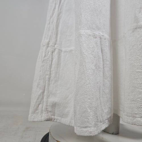 Vintage Dunes White Cotton Cold Shoulder Maxi Dress XL