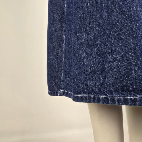 Vintage 90s Denim Hooded Maxi Dress Sz S/M – Sleeveless Dress