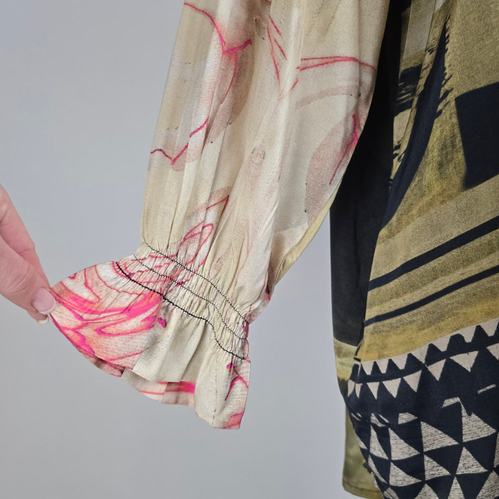 NOEN Mixed Print Tunic Dress Oversized Boho Artwear Size 20