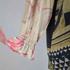 NOEN Mixed Print Tunic Dress Oversized Boho Artwear Size 20
