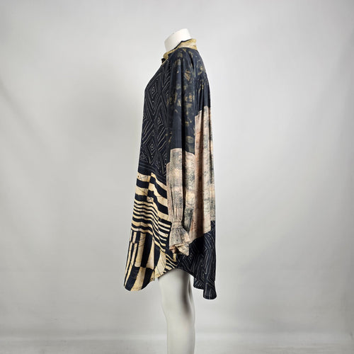 NOEN Mixed Print Tunic Dress Oversized Boho Artwear Size 20