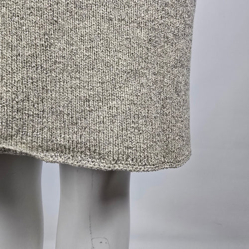 Vintage 60s Metallic Knit Wiggle Dress Silver Shimmer Cocktail Dress Sz M/L
