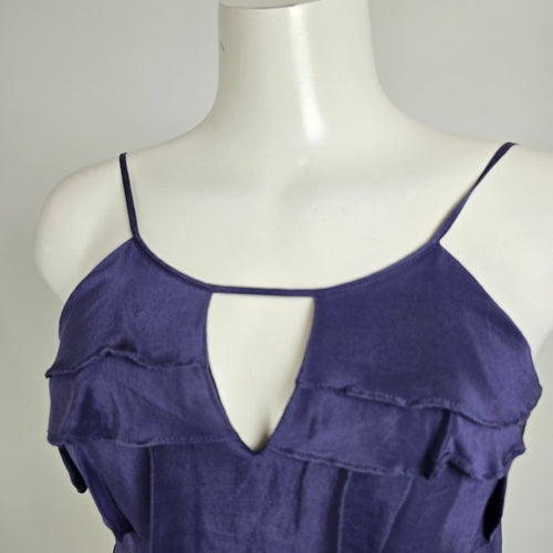 BCBG Max Azria Silk Blend Purple Tiered Party Dress Y2K Cocktail Dress Sz 0