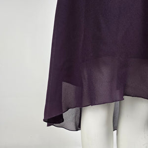 Vintage Y2K Purple Chiffon Slip Dress Draped Neck Midi Cocktail Dress Petite 12
