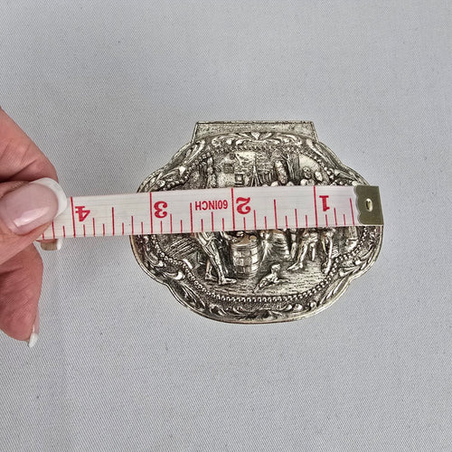 Vintage Japan Victorian Style Silver Footed Jewelry Box Vanity Trinket Box