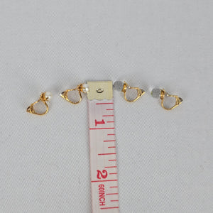 Vintage Patented Aurora Borealis & Faux Pearl Clip On Earrings Gold Tone AB Crystal