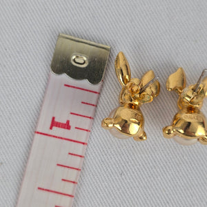 Vintage Avon Bunny Faux Pearl Earrings Gold Tone Rabbit Earrings