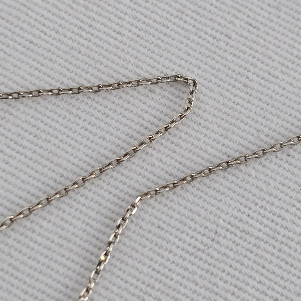 Dainty Crystal Necklace Silver Tone CZ Pendant