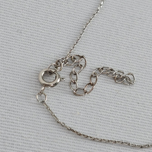 Dainty Crystal Necklace Silver Tone CZ Pendant