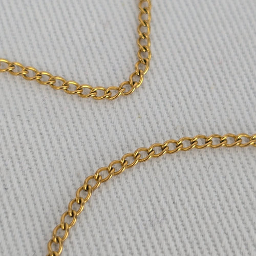 Vintage Gold Filled Chain Brown Wood Cross Pendant Necklace