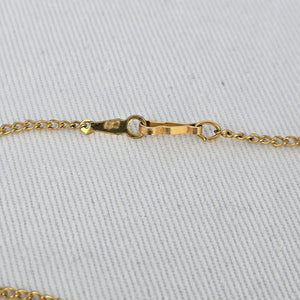 Vintage Gold Filled Chain Brown Wood Cross Pendant Necklace