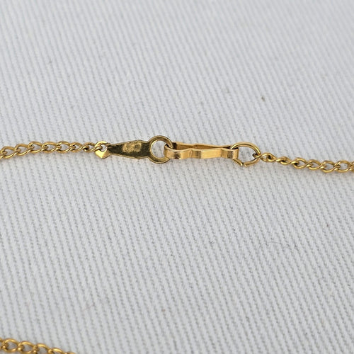 Vintage Gold Filled Chain Brown Wood Cross Pendant Necklace