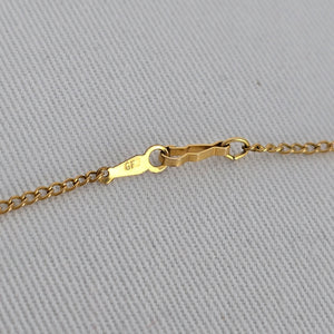Vintage Gold Filled Chain Brown Wood Cross Pendant Necklace