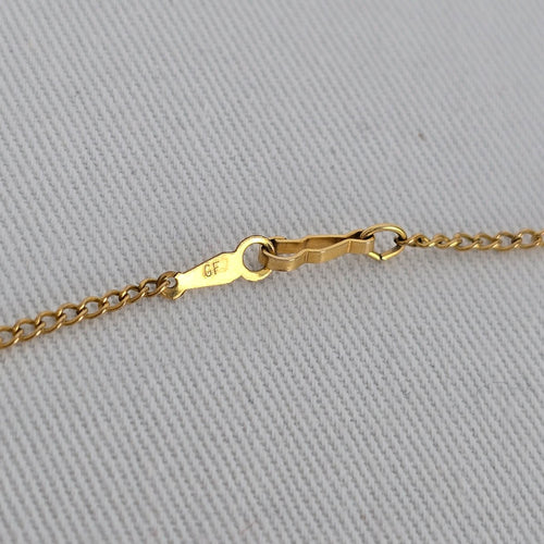 Vintage Gold Filled Chain Brown Wood Cross Pendant Necklace