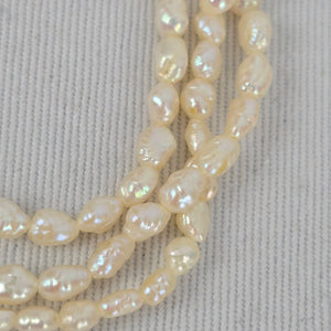 Vintage Multi Strand Freshwater Pearl Necklace Sterling Clasp