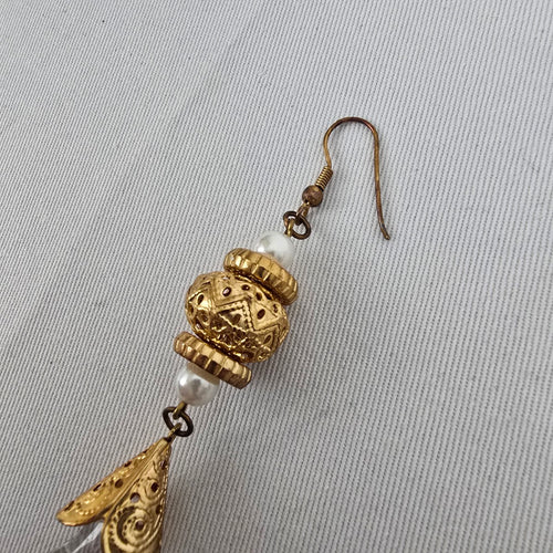 Vintage Baroque Style Faceted Glass Crystal Statement Earrings
