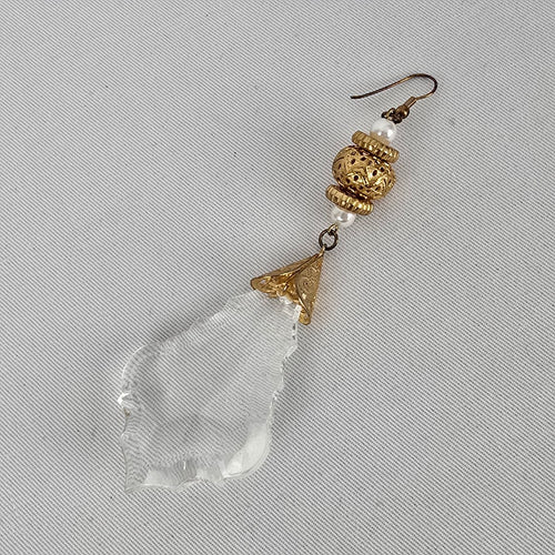 Vintage Baroque Style Faceted Glass Crystal Statement Earrings